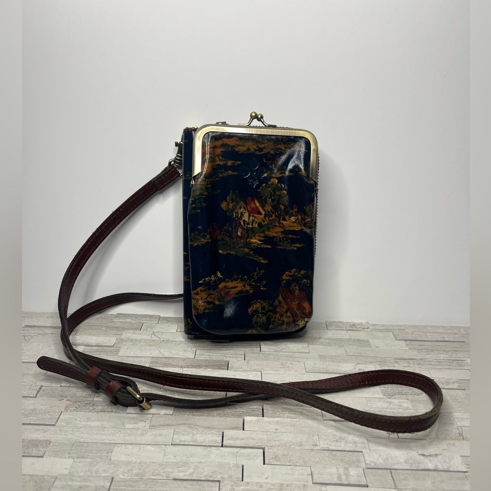 Patricia Nash leather pertina frame pouch convertible wallet